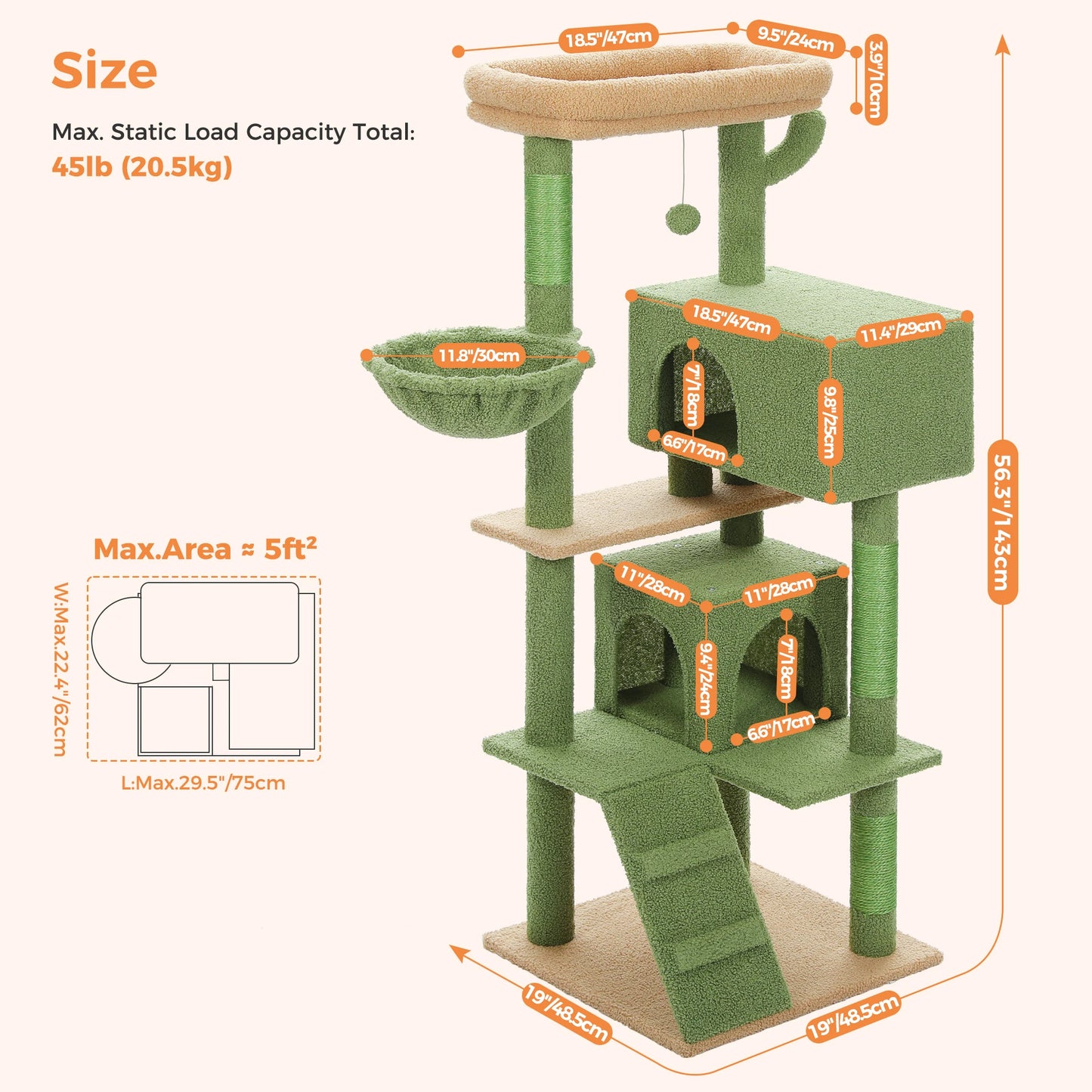 PAWZ Road Cat Tree With Plush Perch And Sisal Posts