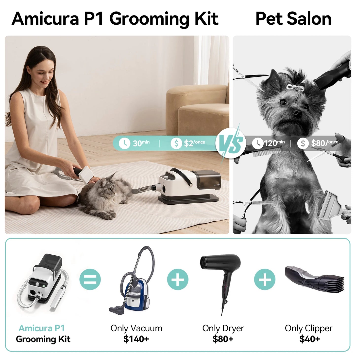P1 Vacuum Cleaner And Hair Dryer For Pet Grooming Pro