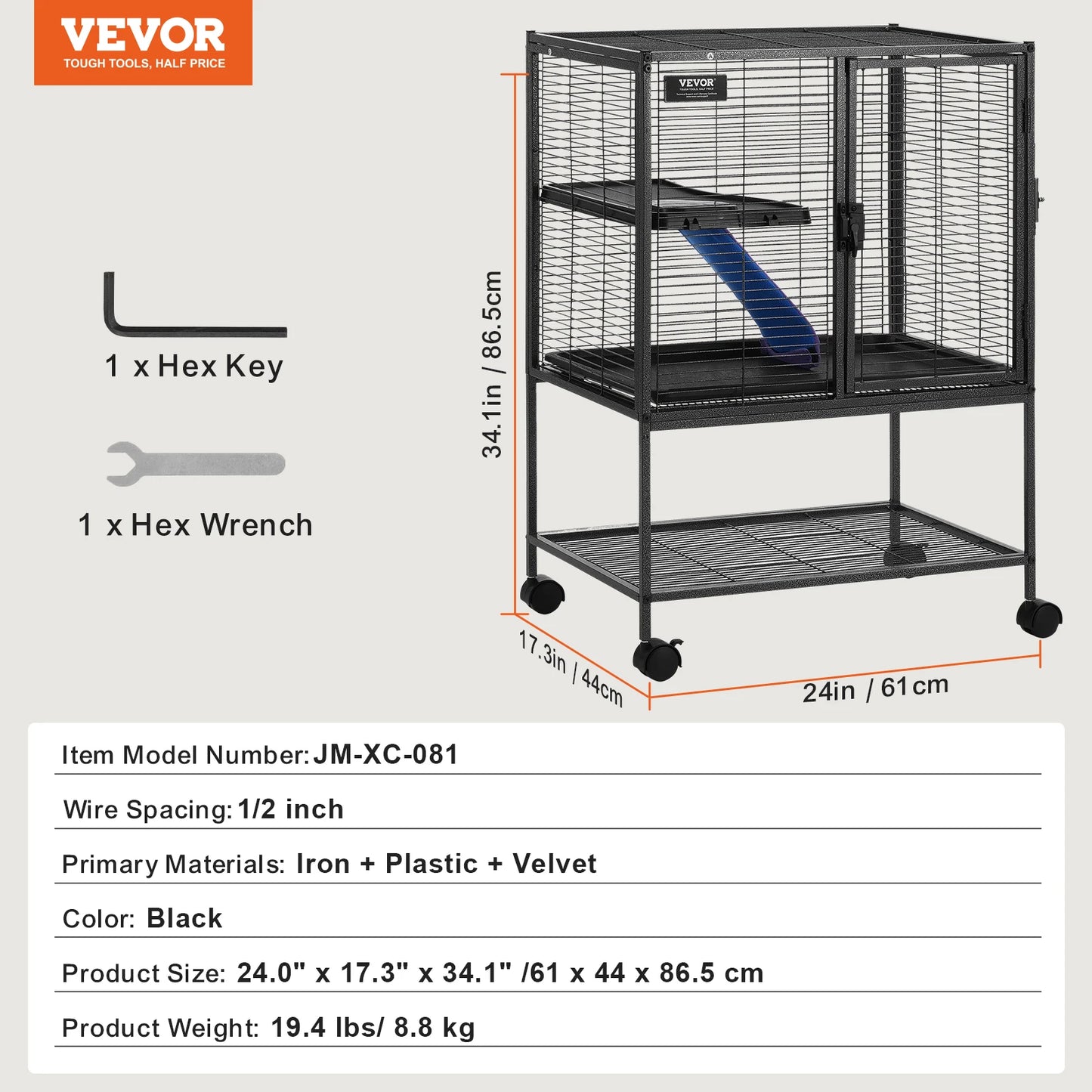 SucceBuy Ferret Cage 4-Tier Critter Nation Rodent Cage