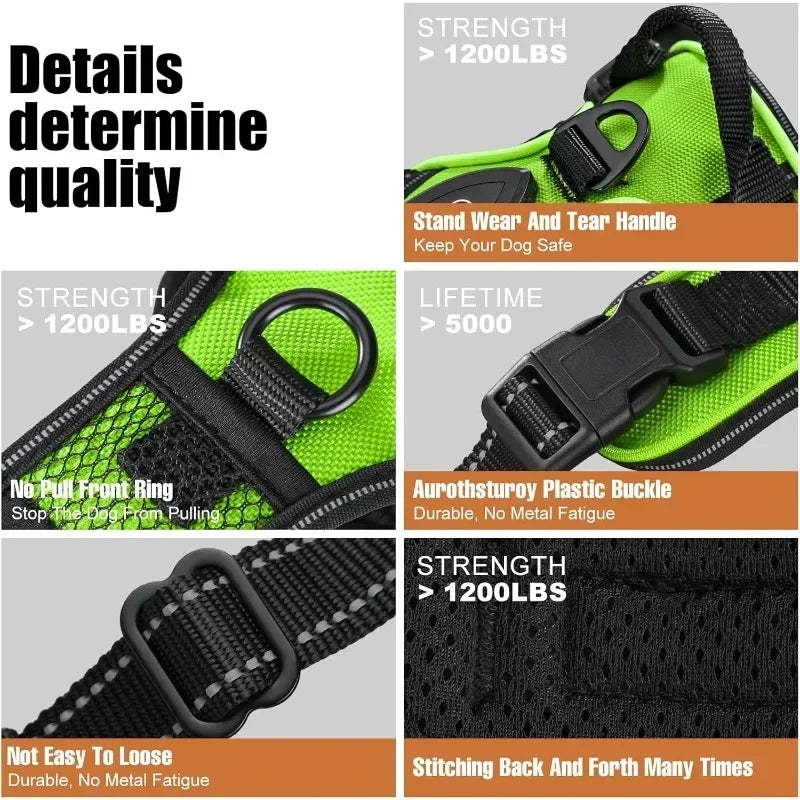 NONECN Led Luminous Dog Harness No-Pull Adjustable Rechargeable Vest