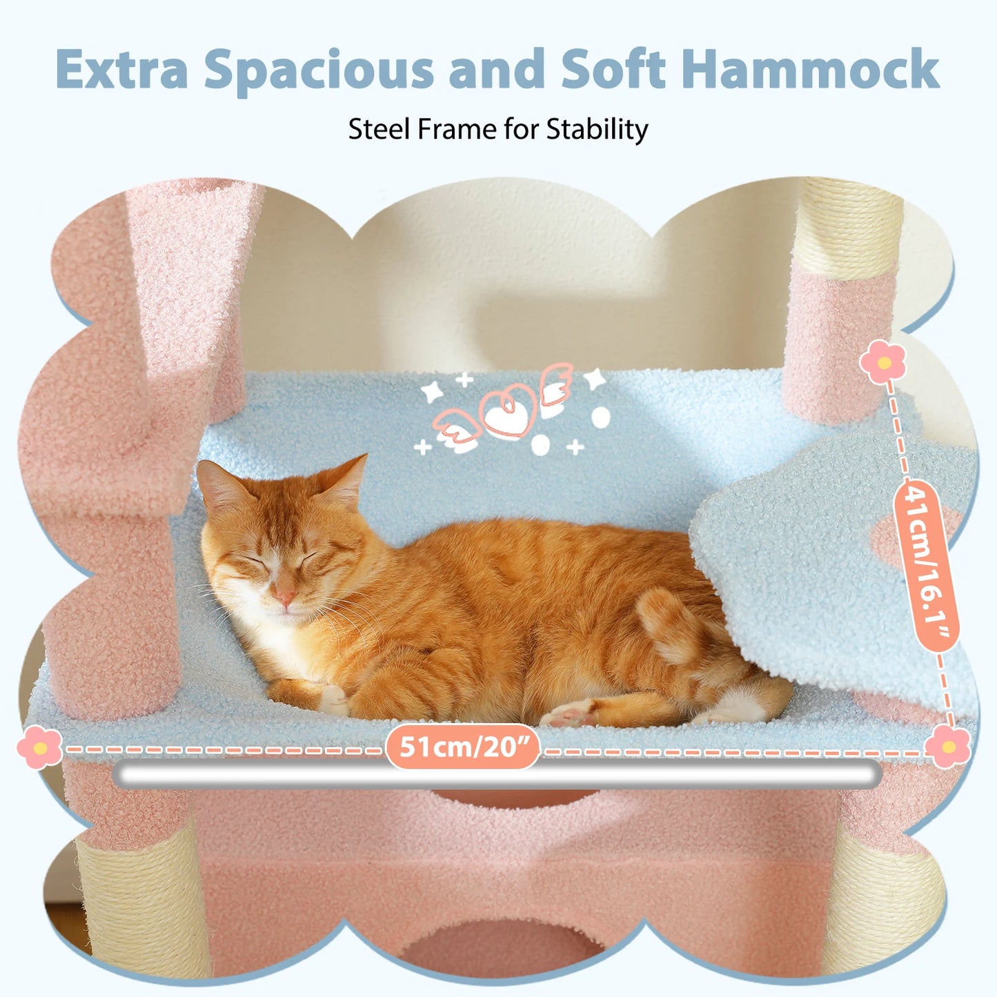 PETEPELA Cat Tree Tower With Sisal Scratching Posts