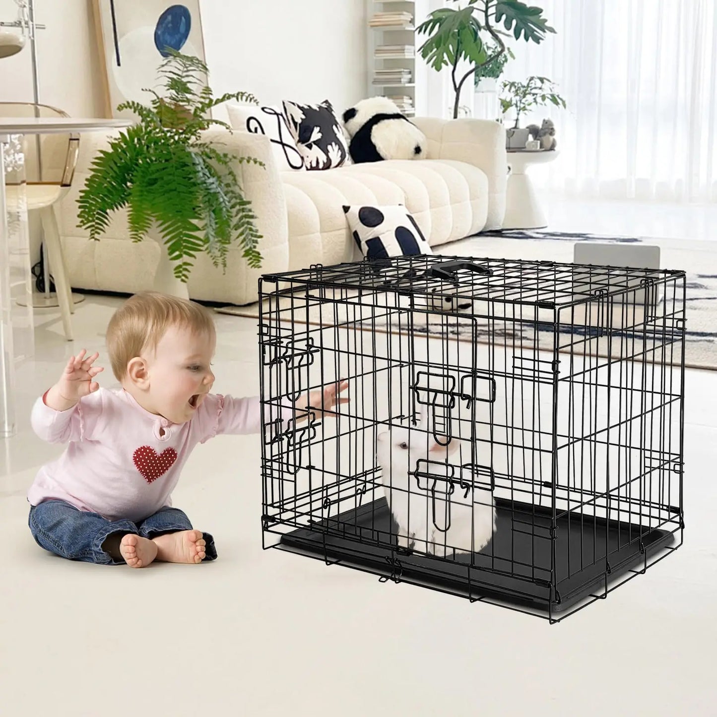 HiMISS Portable Ferret Cage Small Pet Habitat With Tray