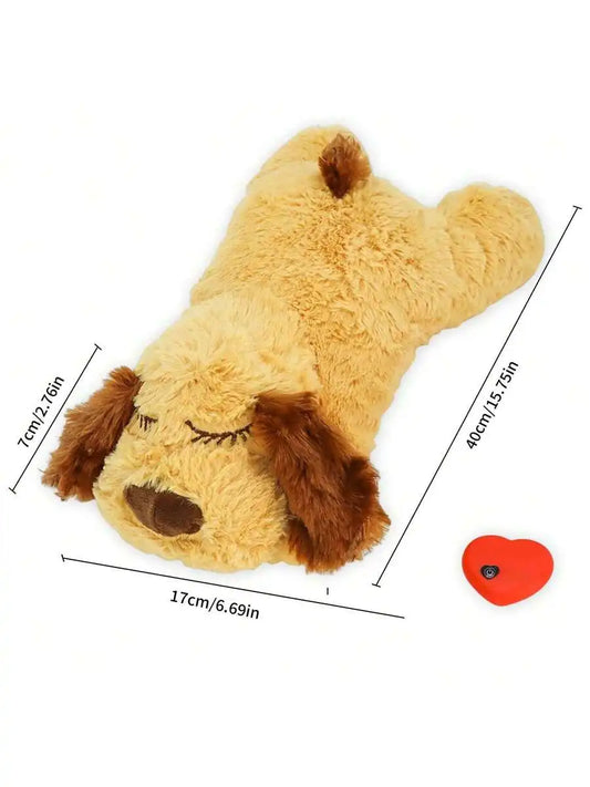 Soft Plush Dog Toy With Heartbeat Simulator For Anxiety Relief