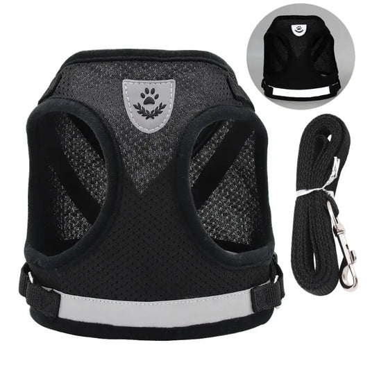 Reflective Mesh Dog Harness Vest Breathable and Adjustable