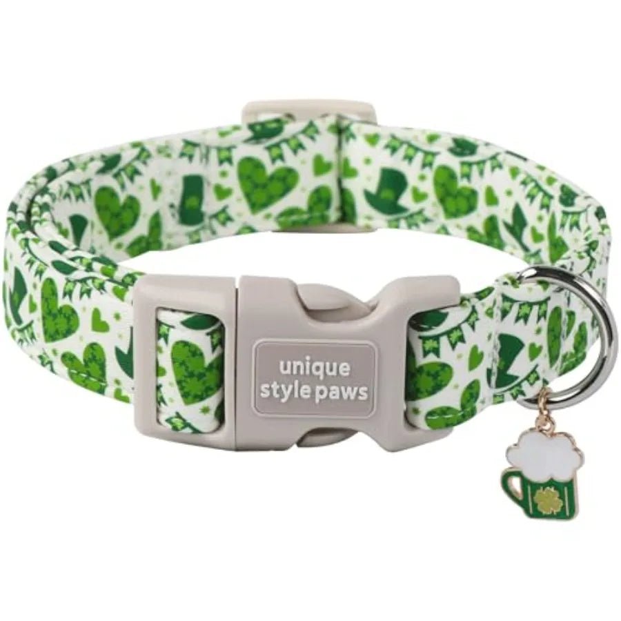 Dog Collar With Pendant Coconut Tree Design Plastic Buckle