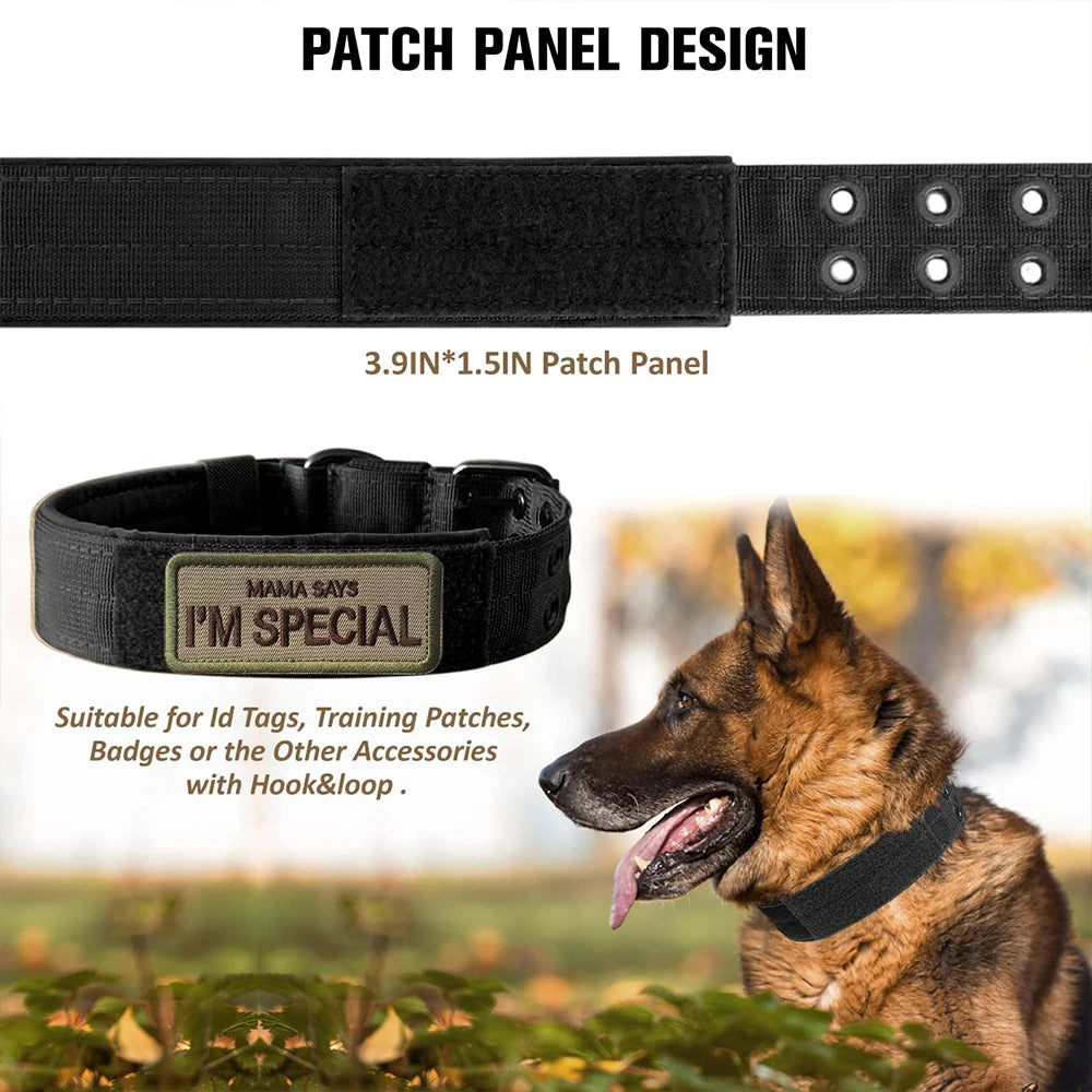 Durable Nylon Tactical Dog Collar For Active Working Pets
