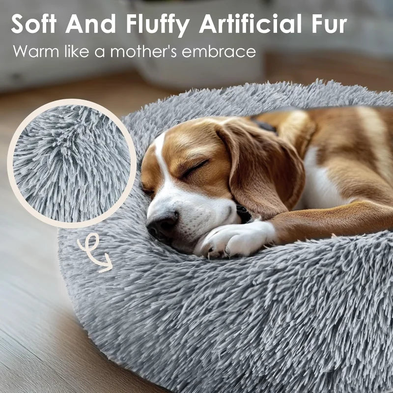 NONECN Calming Donut Bed for Cats and Dogs Washable