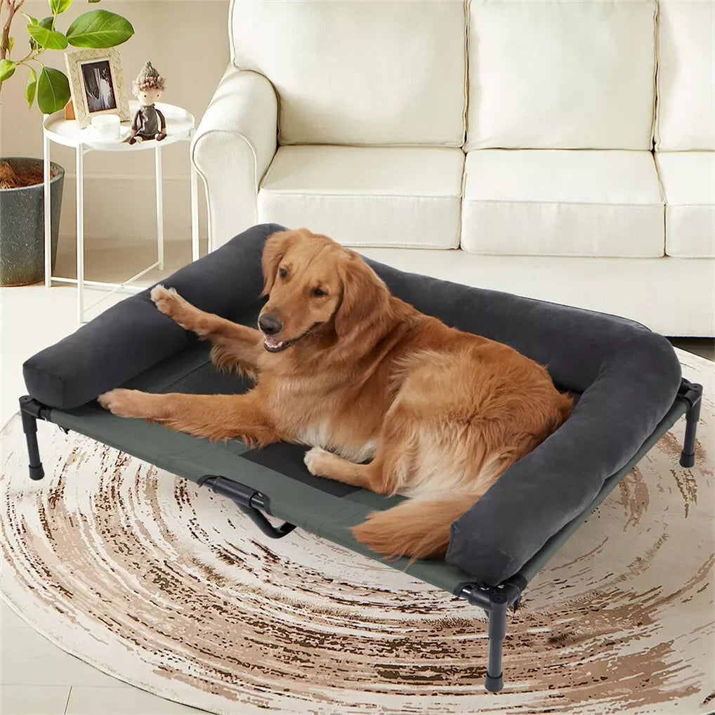 BINGOPAW Elevated Outdoor Cooling Dog Bed Lounger With Mesh Cot