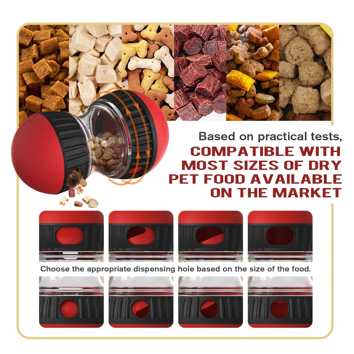 Holapet Interactive Dog Toy Ball Slow Feeder for Pets