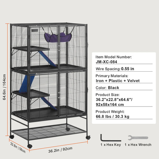 NONECN Ferret Cage 4-Tier Critter Nation