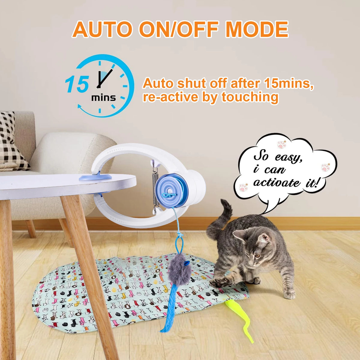 ATUOTIN Interactive Feather Teaser Toy for Cats and Kittens