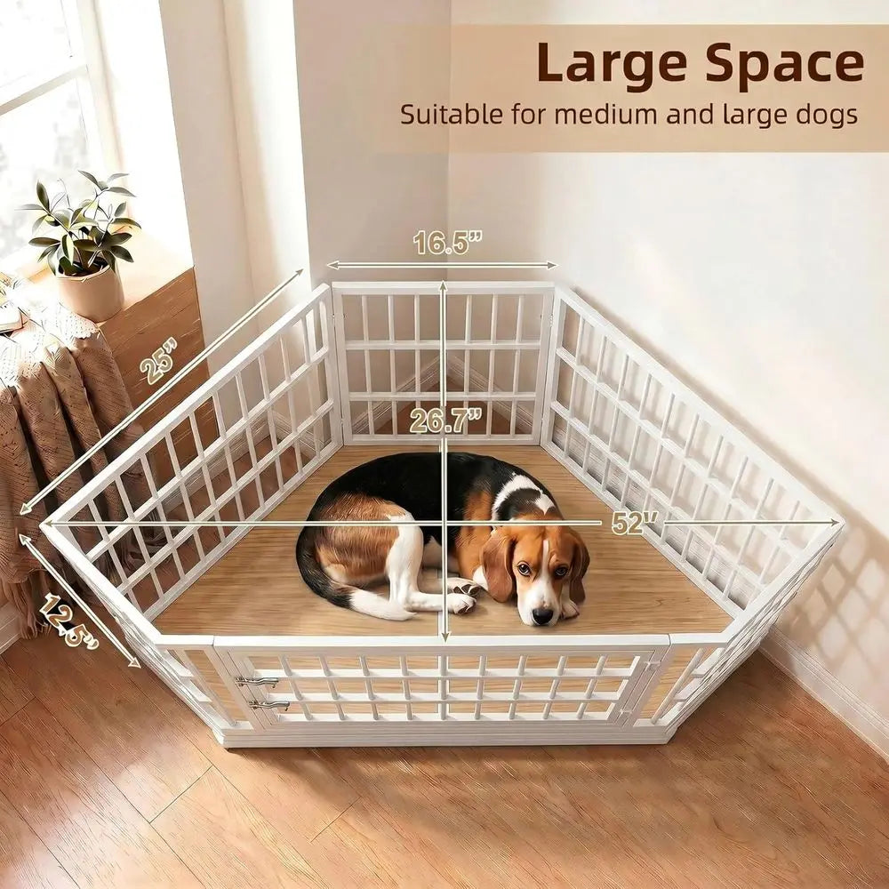 Lockable Wooden Dog Crate Furniture End Table For Dogs