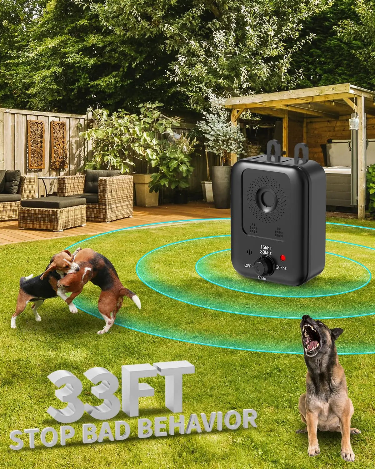 Rechargeable Ultrasonic Bark Deterrent For Dogs Indoor Outdoor