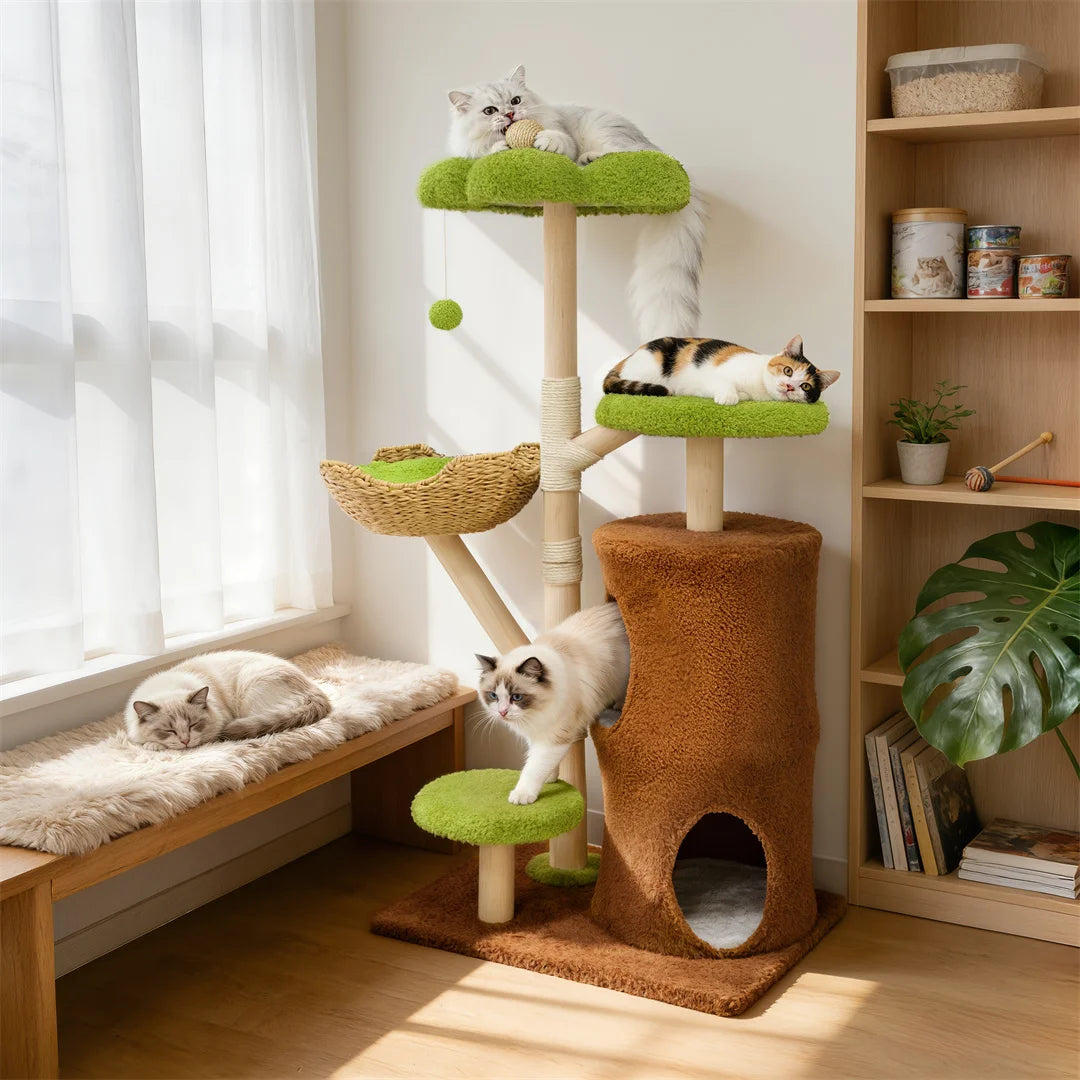 BINGOPAW Multi Level Cat Tree With Scratching Posts For Cats