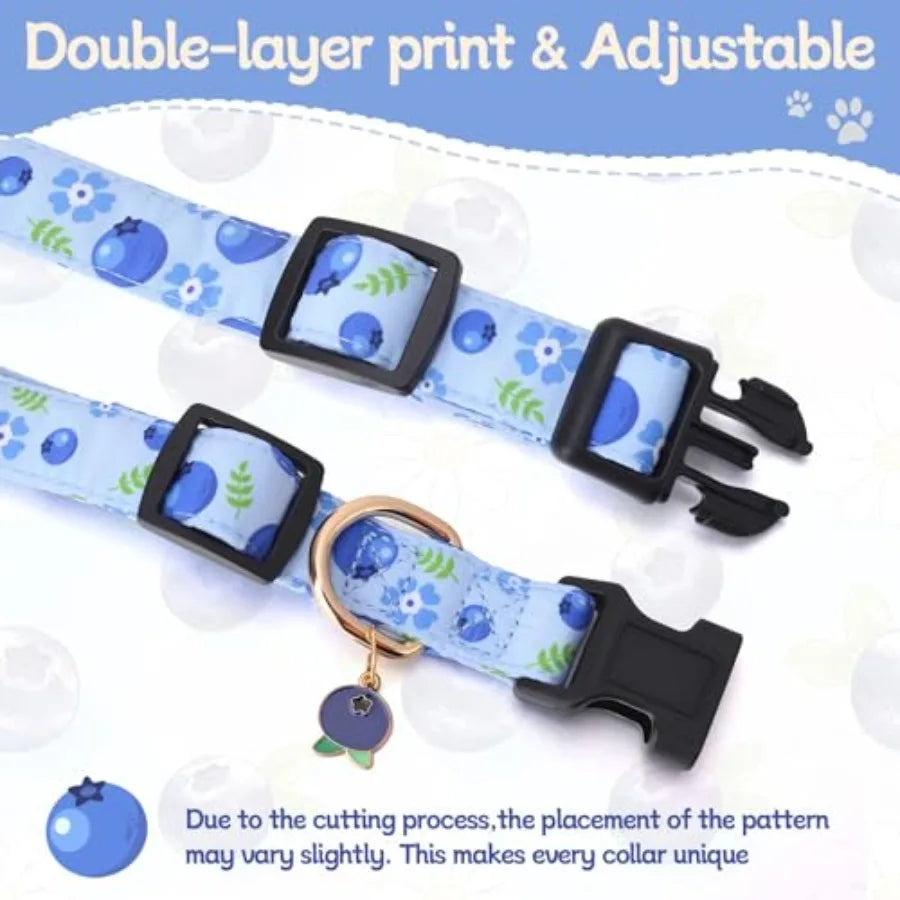 Three Pack Floral Rose Dog Collars Adjustable For All Dogs