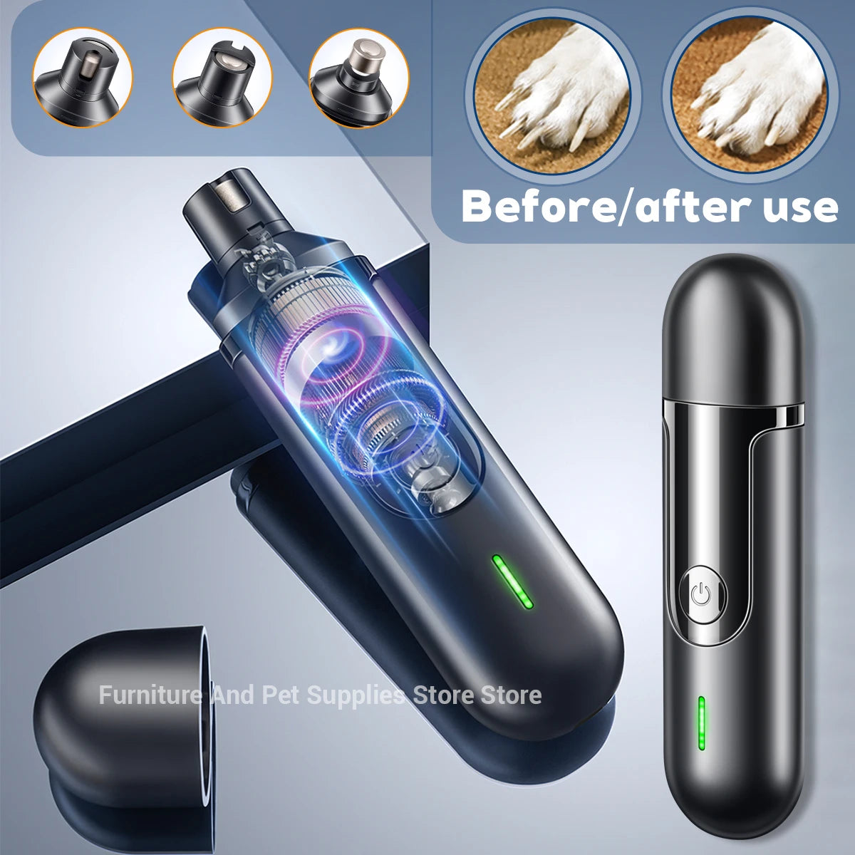 Pet Nail Grinder For Dogs And Cats USB Rechargeable Painless