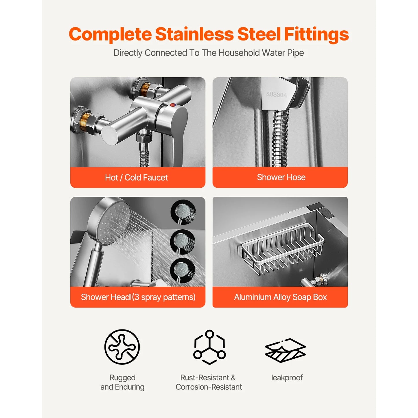 Stainless Steel Dog Grooming Station With Storage And Faucet