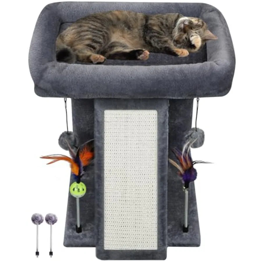 Multi-Level Cat Tree With Scratching Post For Indoor Cats