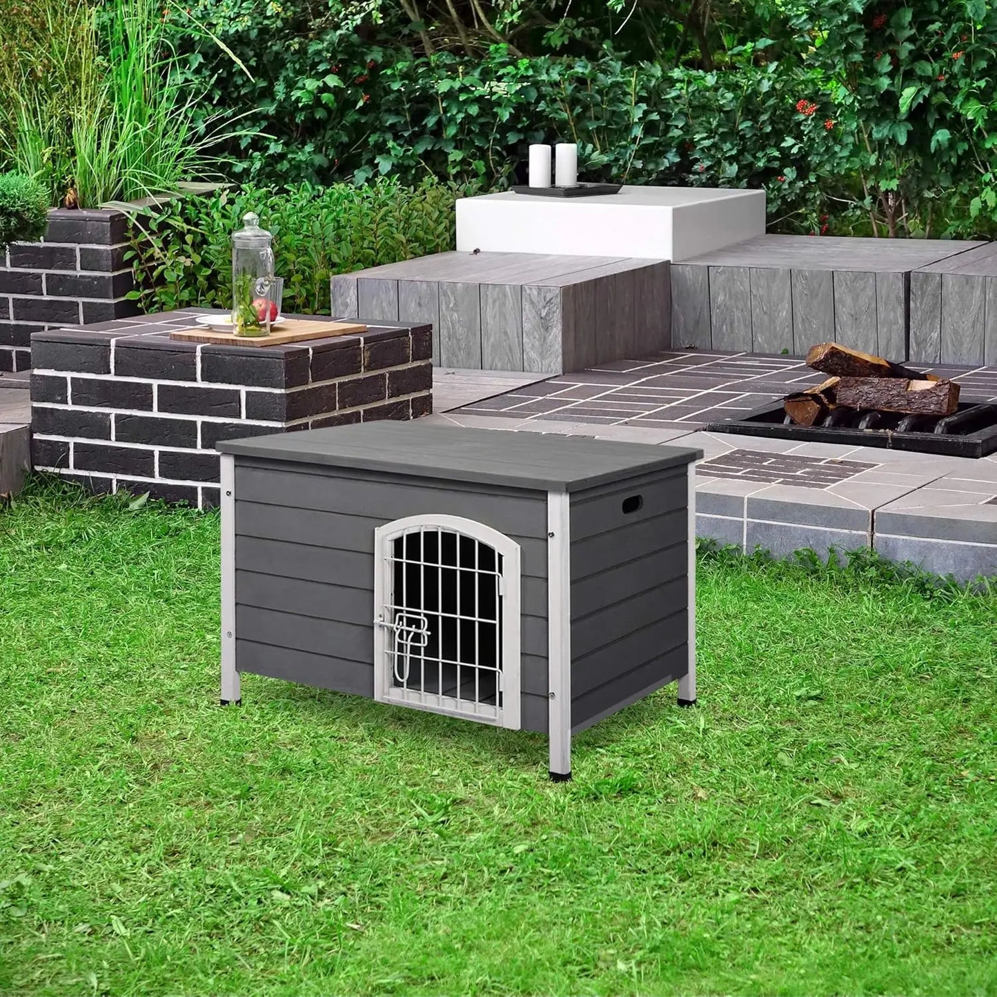Wooden Dog Cage With Openable Top Removable Bottom Locking Door