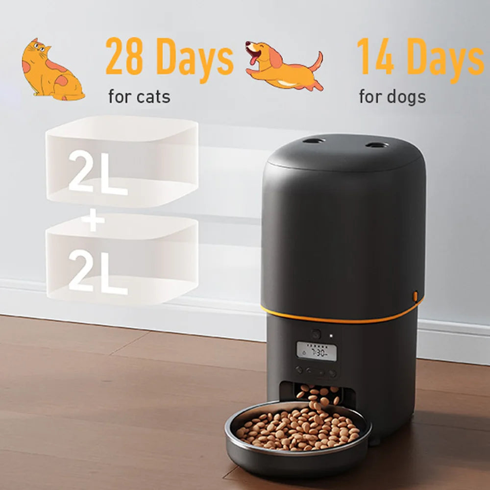Nityers Automatic Pet Feeder With Voice Recorder And Steel Bowl
