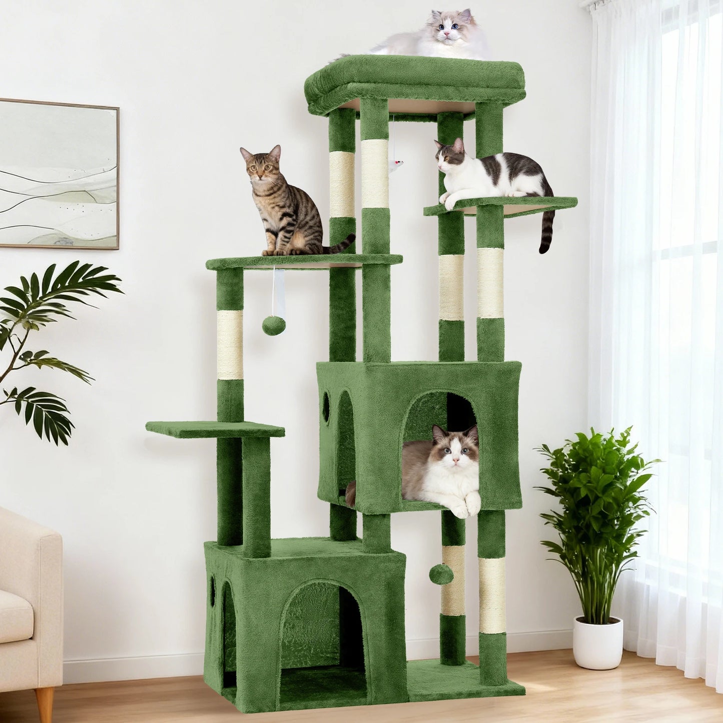 HiMISS Multi-Level Cat Tree Tower For Indoor Maine Coons