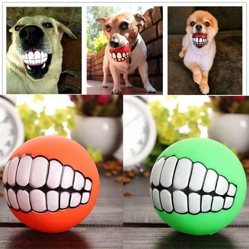Pawstrip Rubber Squeaky Dog Chew Toy For Teeth Cleaning