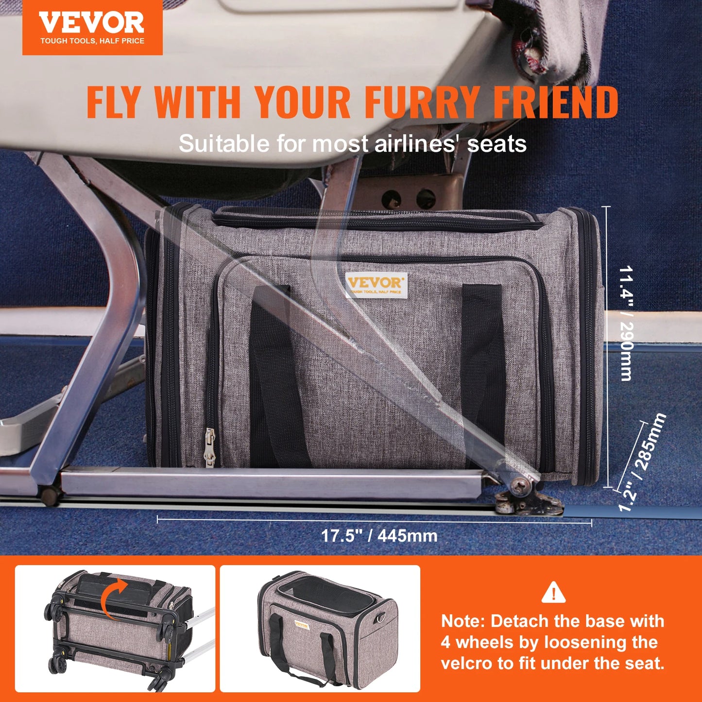 Breathable Pet Carrier Backpack With Telescopic Handle For Travel
