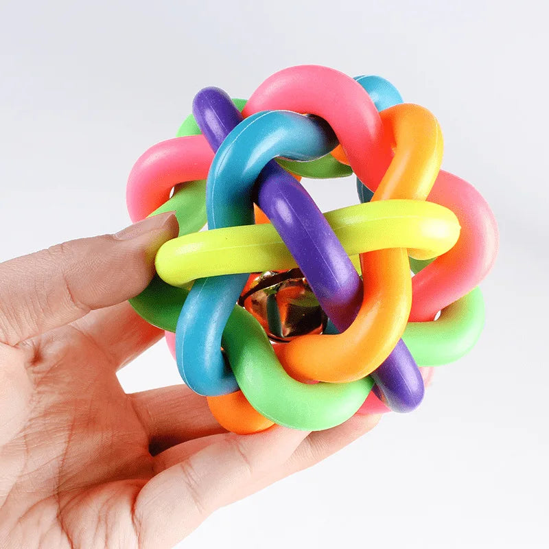 Bell Woven Dog Toy for Chewing and Fetching Durable Rubber