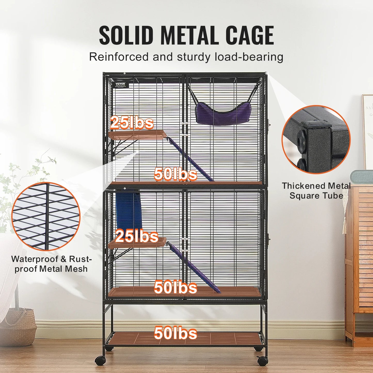 SucceBuy Multi Level Small Animal Cage For Rodents
