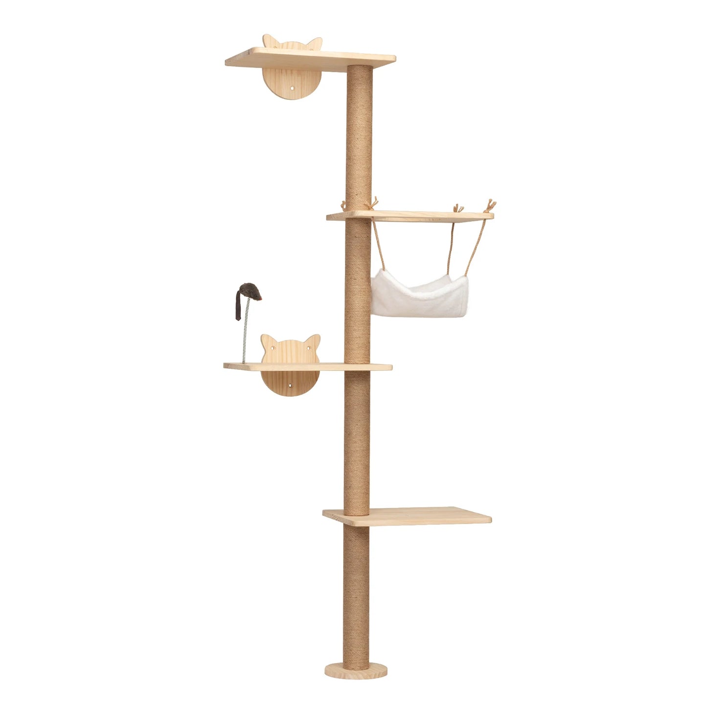 Wall Mounted Cat Scratching Pad With Hammock Tree Indoor
