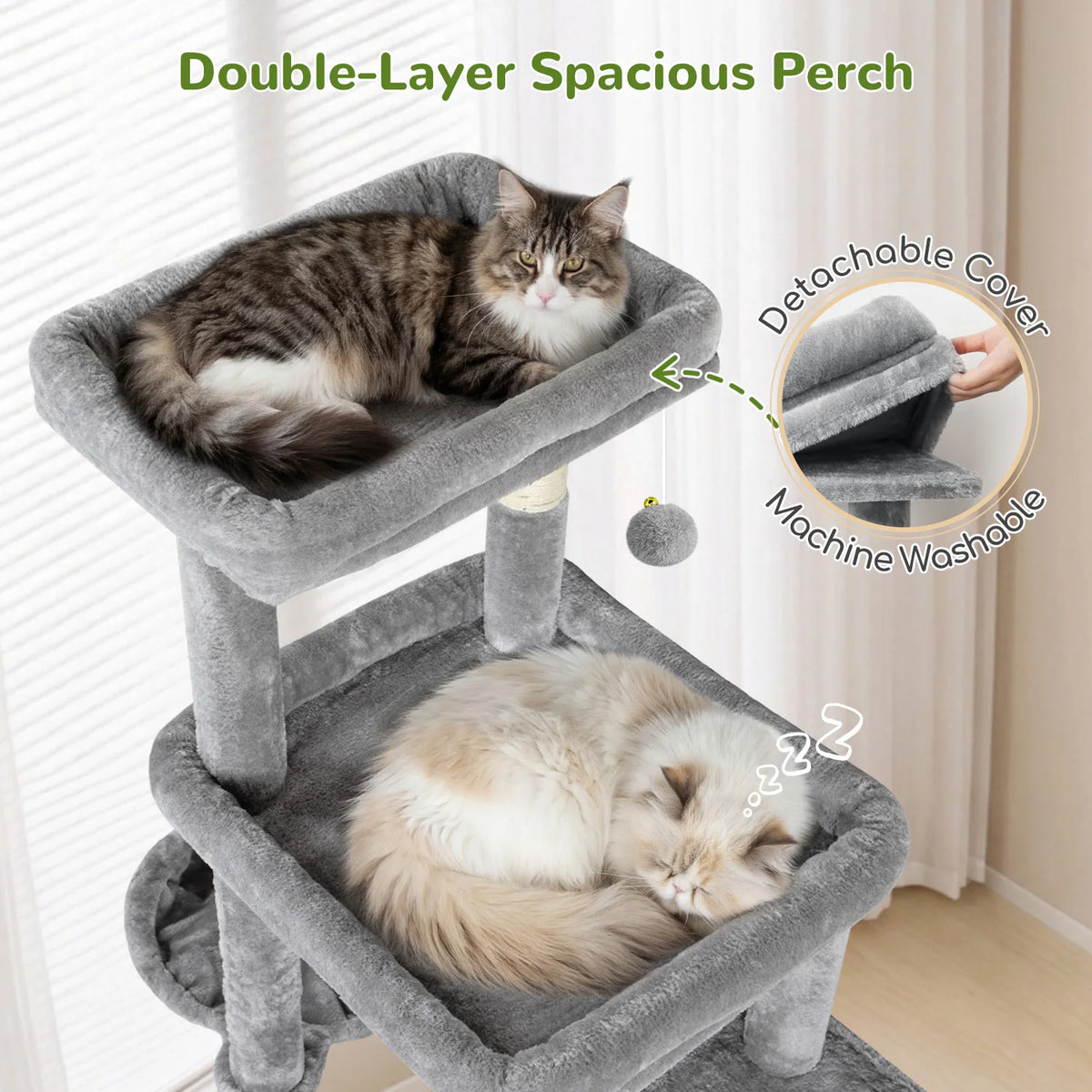 GLOBLAZER Heavy Duty Multi-Level Cat Tree With Sisal Scratching Posts