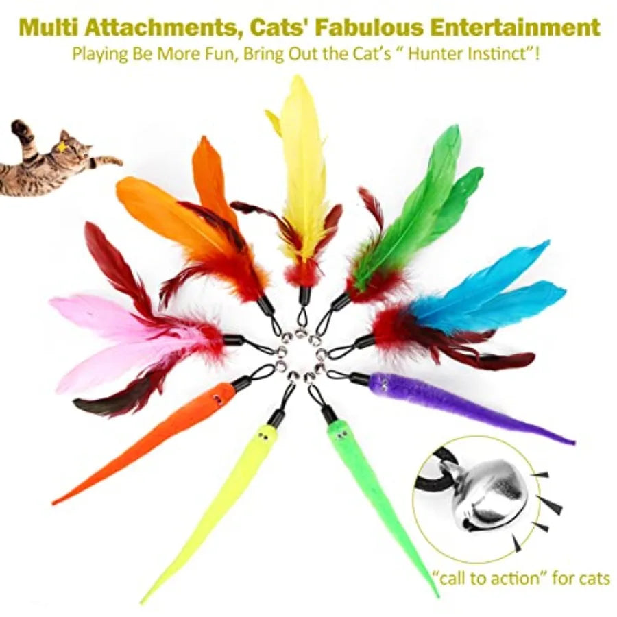 Cat Toys For Indoor Cats Interactive Wand Toys And Feather Refills