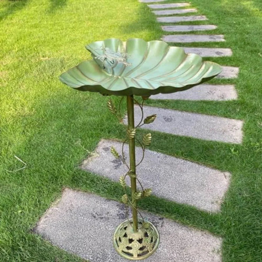 Cast Iron Pedestal Bird Bath For Outdoors Garden Decor