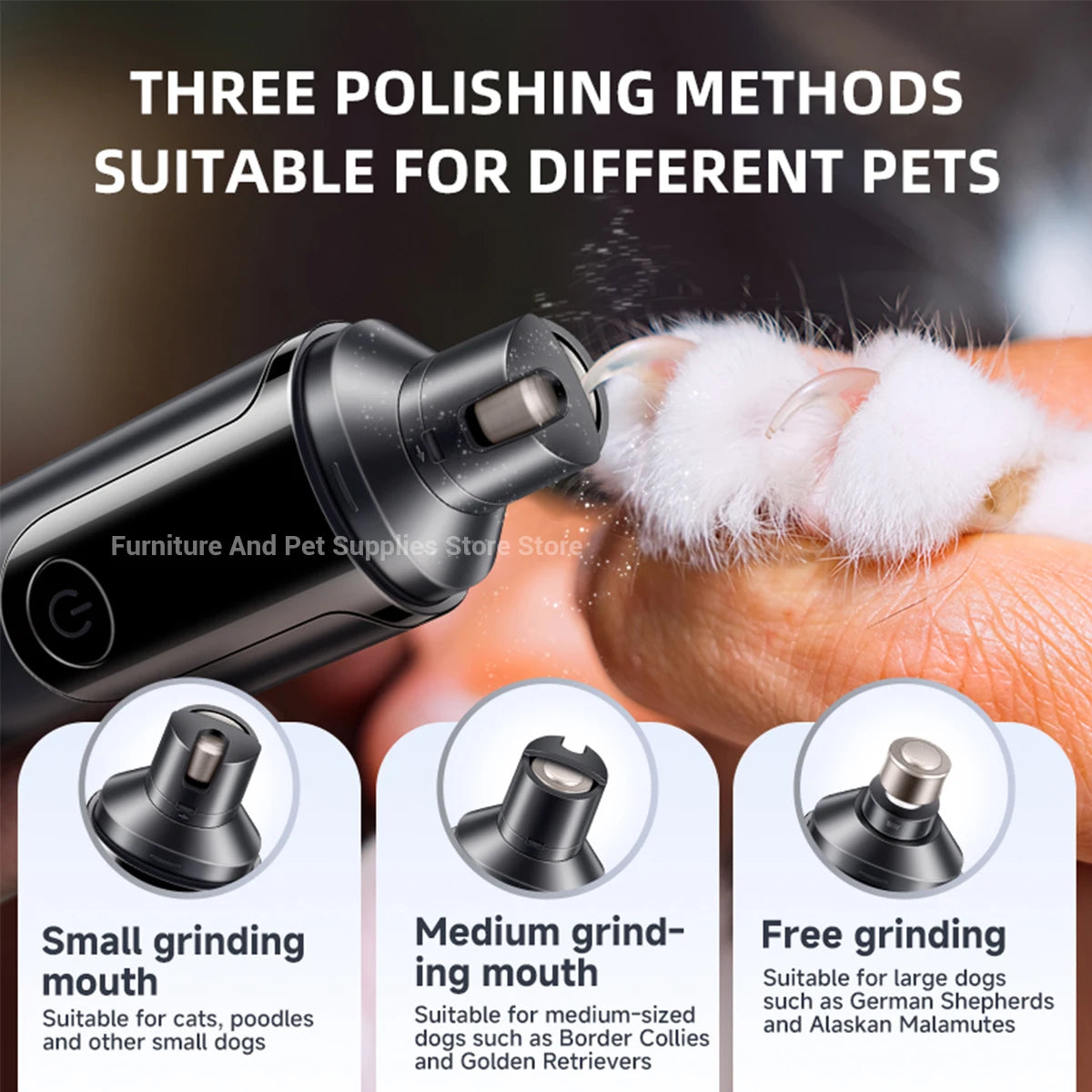 Pet Nail Grinder For Dogs And Cats USB Rechargeable Painless