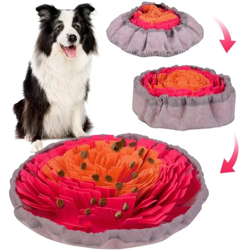 Washable Felt Dog Sniffing Pad Foldable Slow Feeding Mat Toy