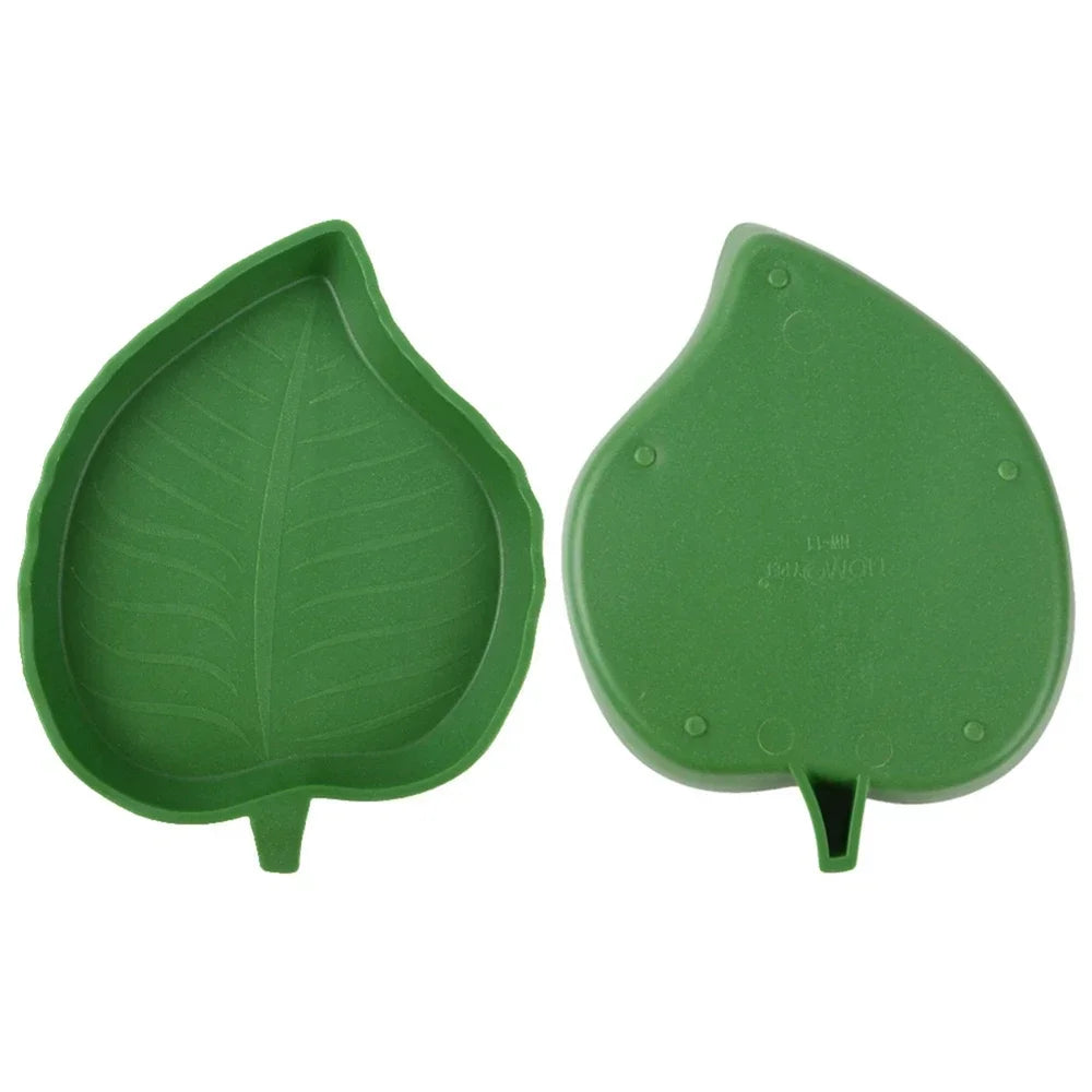 Leaf Shape Reptile Feeder Food Water Bowl