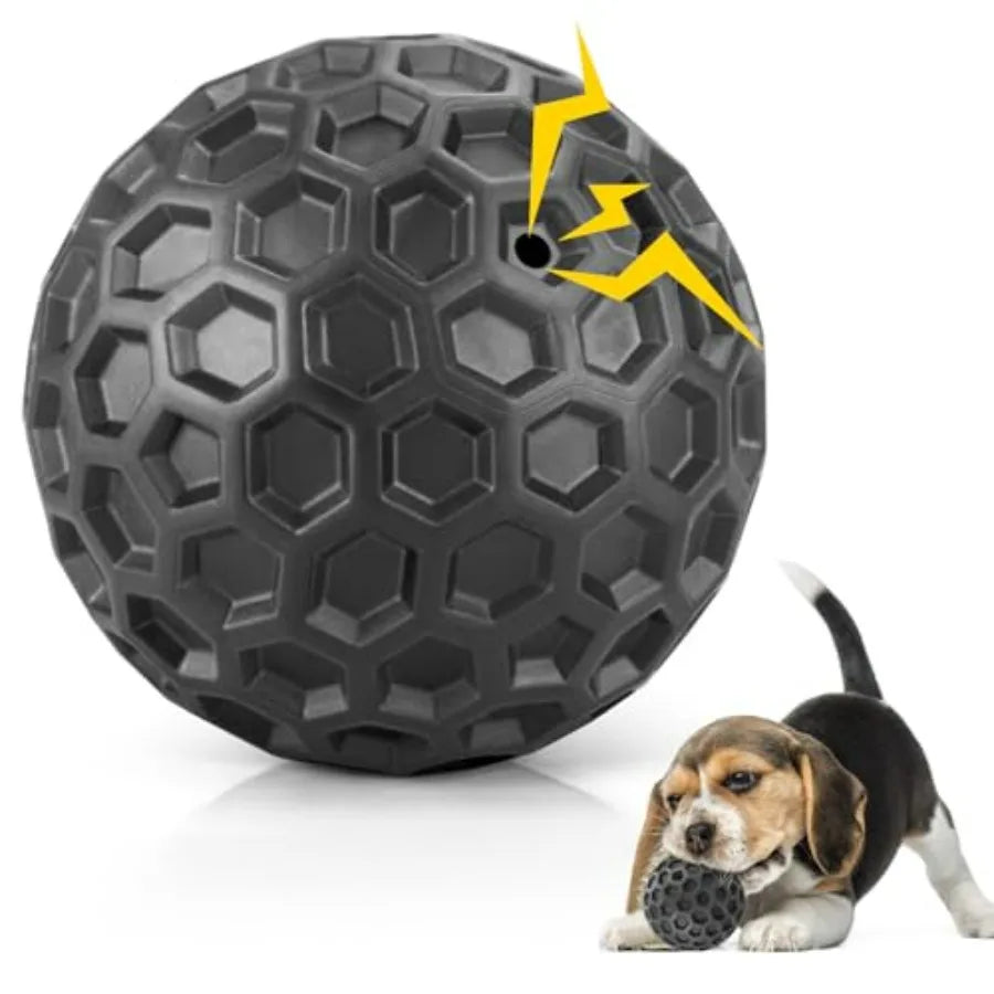 Indestructible Squeaky Dog Ball For Aggressive Chewers Cleans Teeth