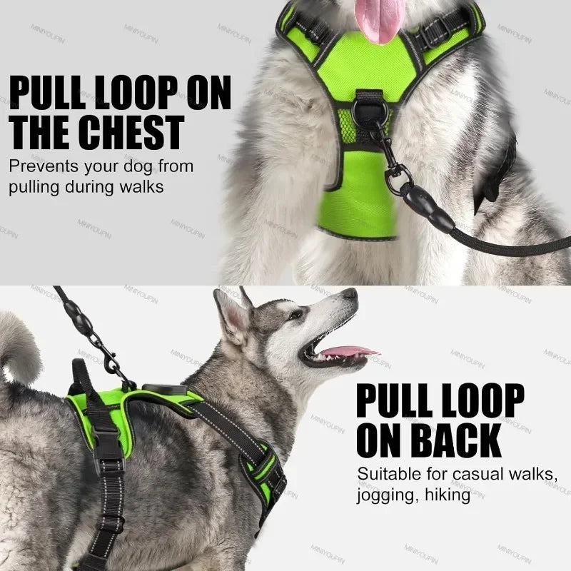 NONECN Led Luminous Dog Harness No-Pull Adjustable Rechargeable Vest