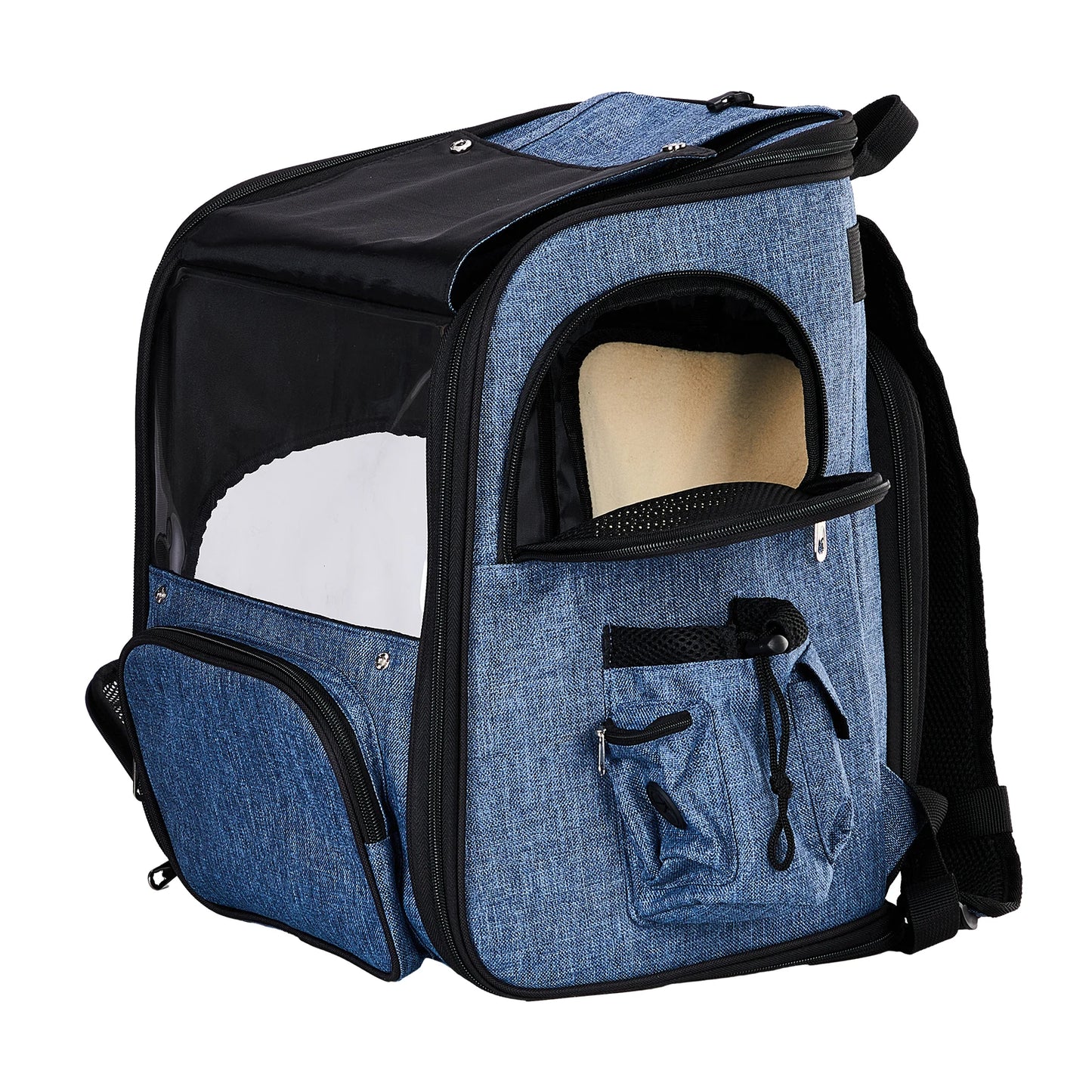 Expandable Pet Carrier Backpack for Cats and Dogs Breathable Mesh