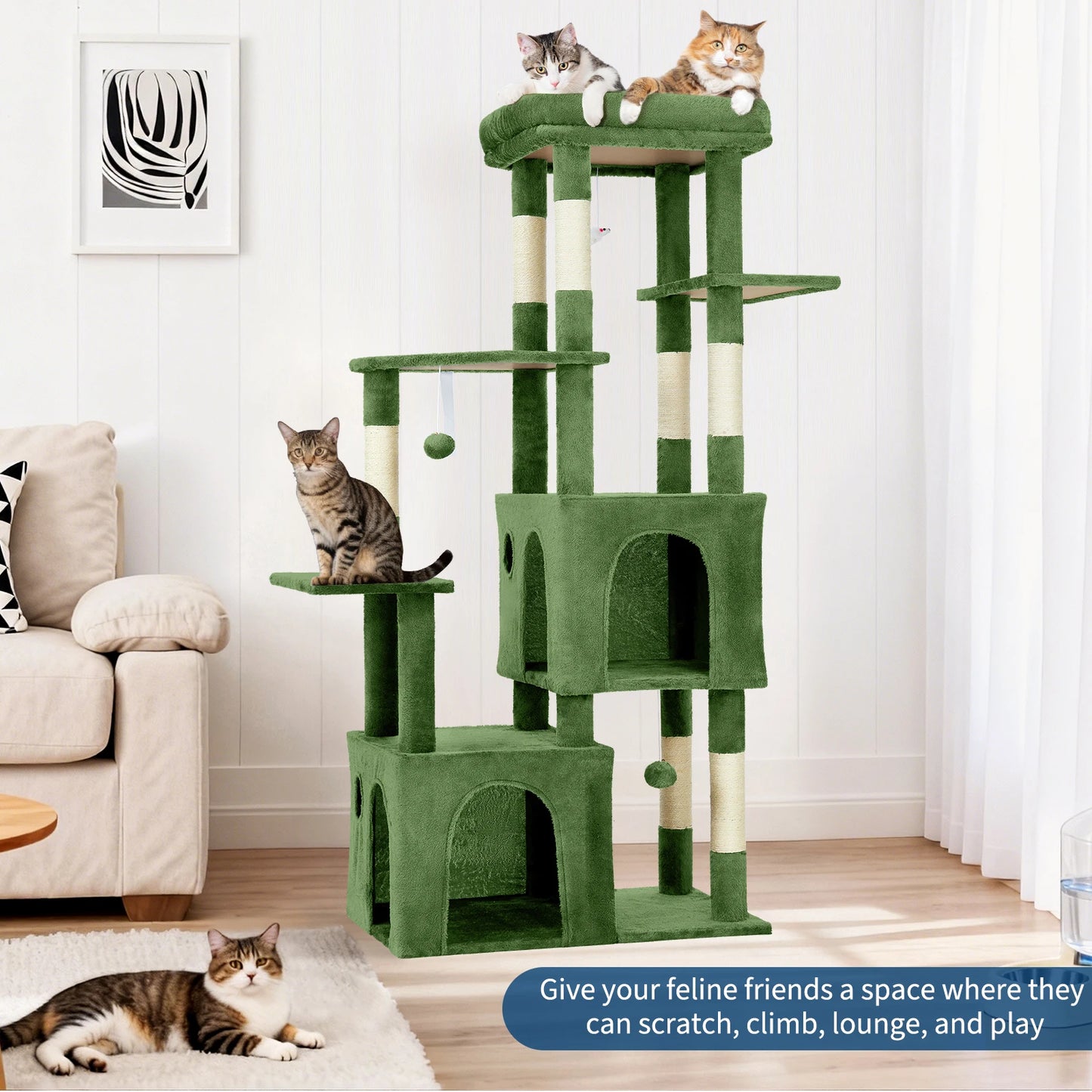 HiMISS Multi-Level Cat Tree Tower For Indoor Maine Coons