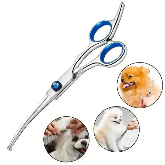 Ambidextrous Pet Safe Dog Grooming Scissors Stainless Steel Round Head