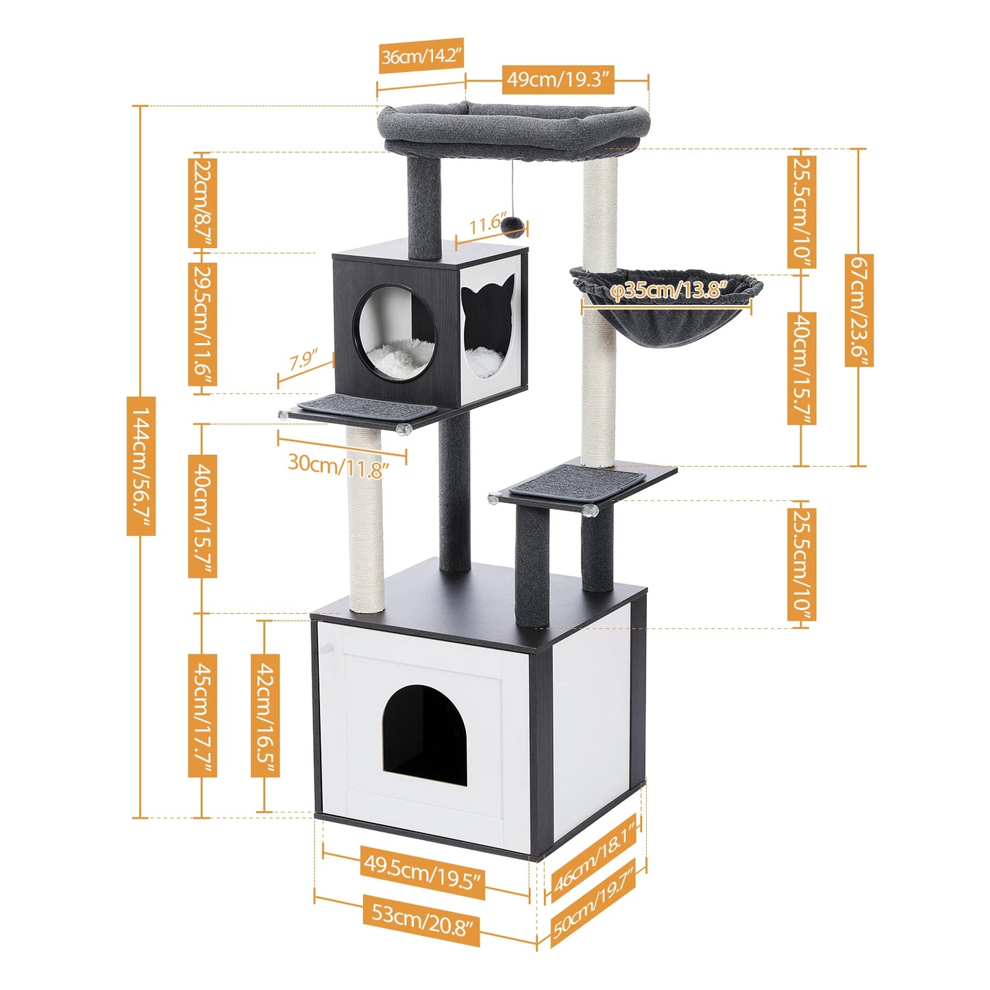 PAWZ Ro Multi-Level Cat Tree Scratching Posts Indoor Tower