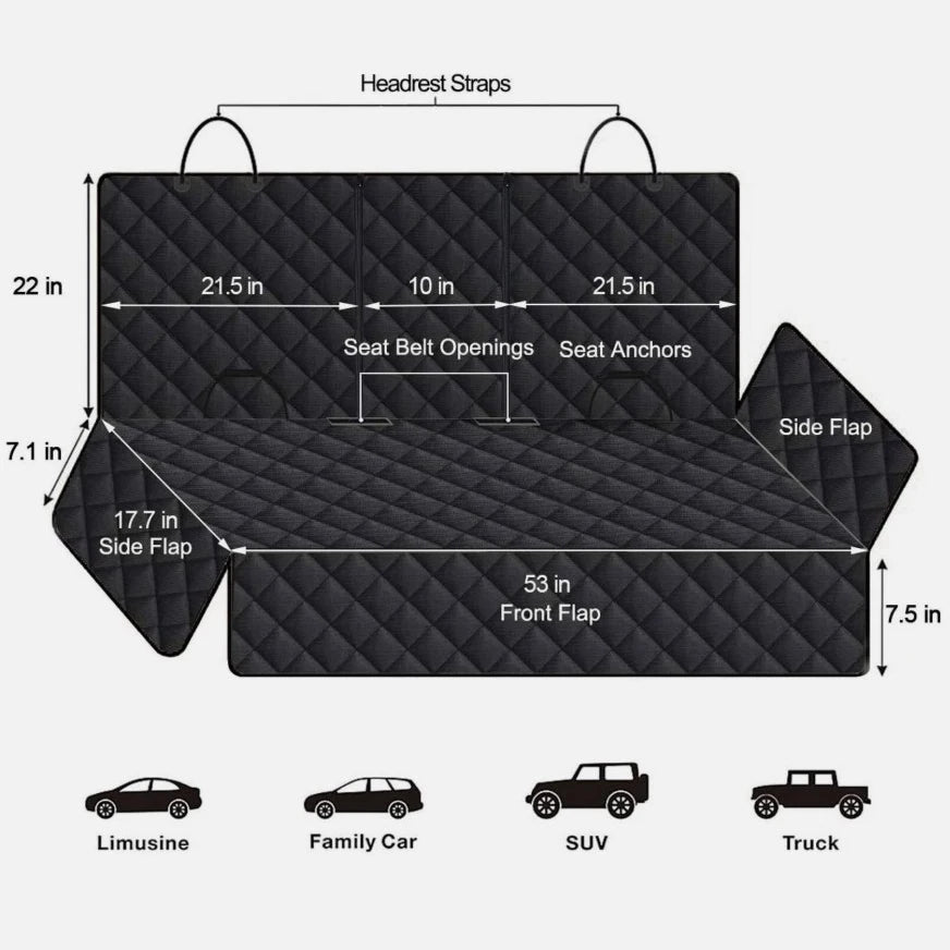 Universal Dog Car Seat Cover Waterproof Back Seat Protector For SUV