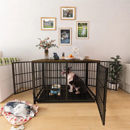 BORWART Heavy Duty Dog Crate End Table Kennel