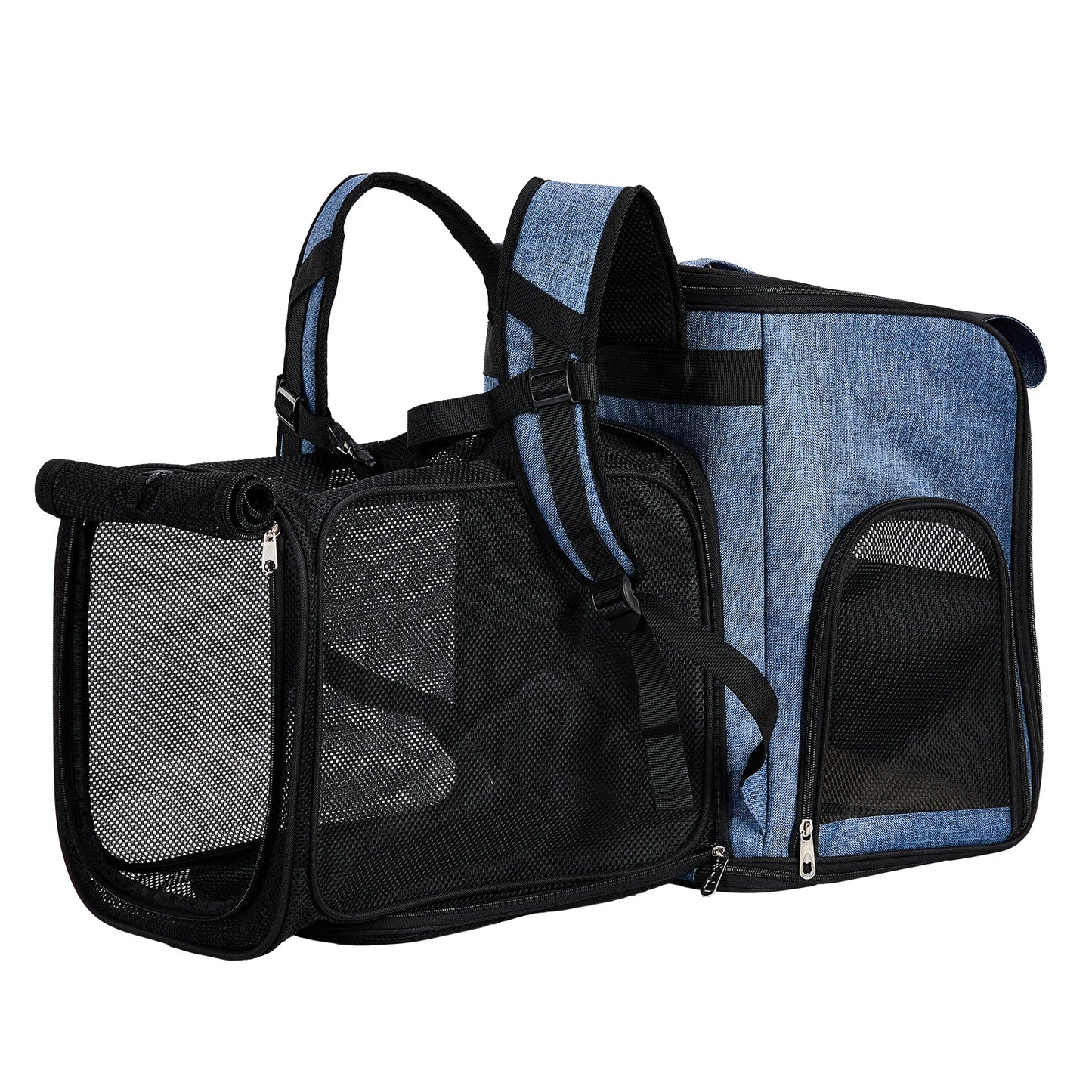 Expandable Pet Carrier Backpack for Cats and Dogs Breathable Mesh