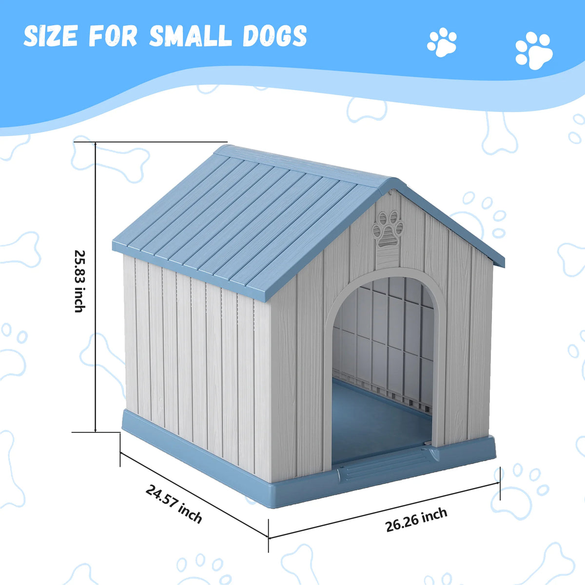 Plastic Weatherproof Dog House For Indoor Outdoor Pet Shelter