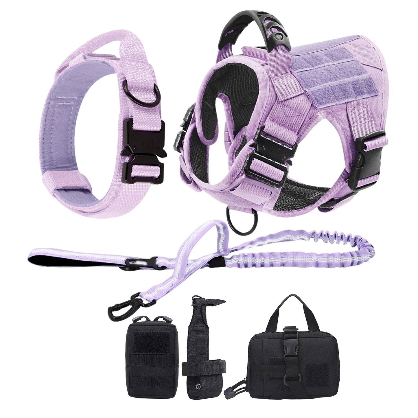 Military Style Padded Nylon Dog Harness With Quick Release Buckle