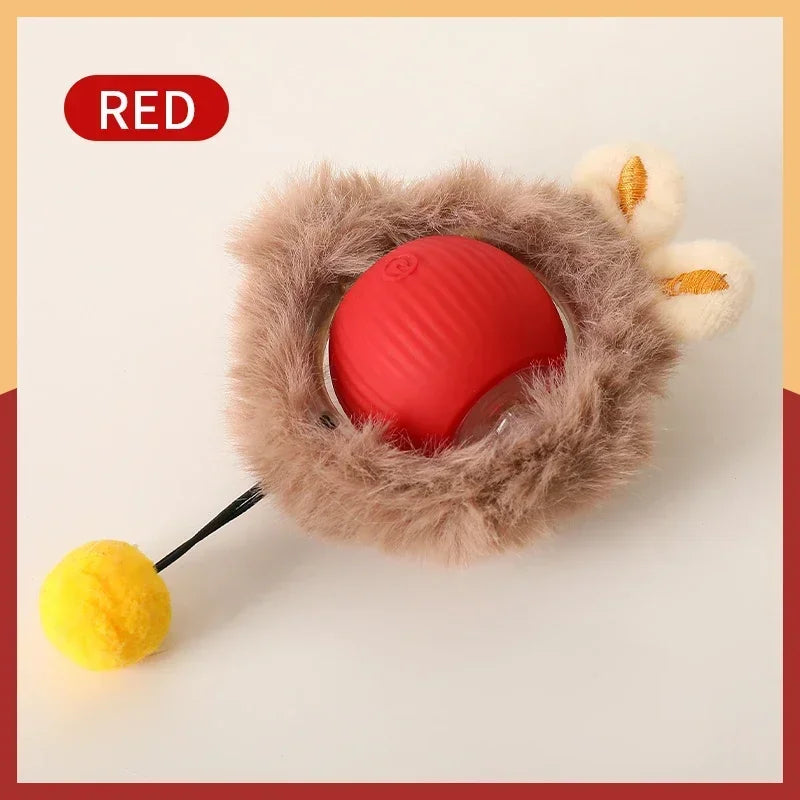 Rechargeable Smart Cat Interactive Rolling Ball Toy With Faux Tail