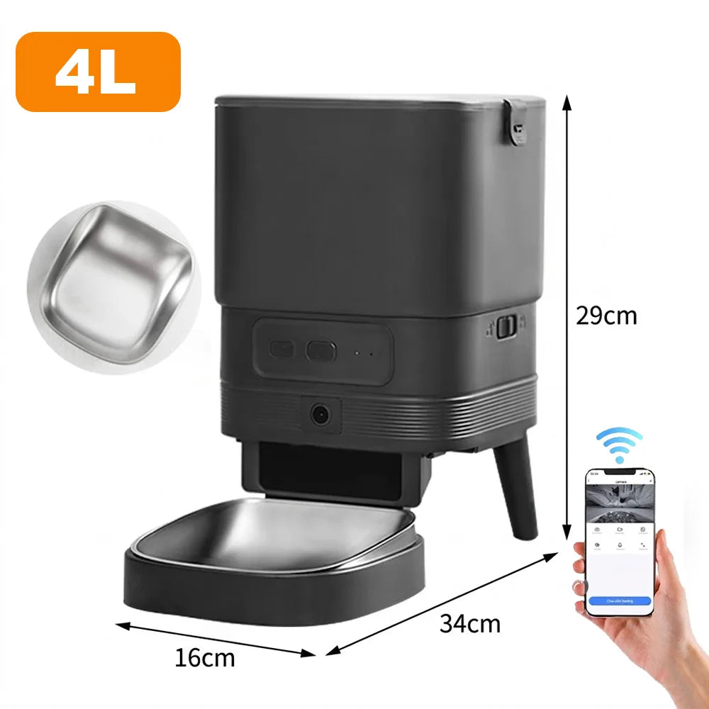 Nityers Automatic Cat Feeder With HD Night Vision WiFi