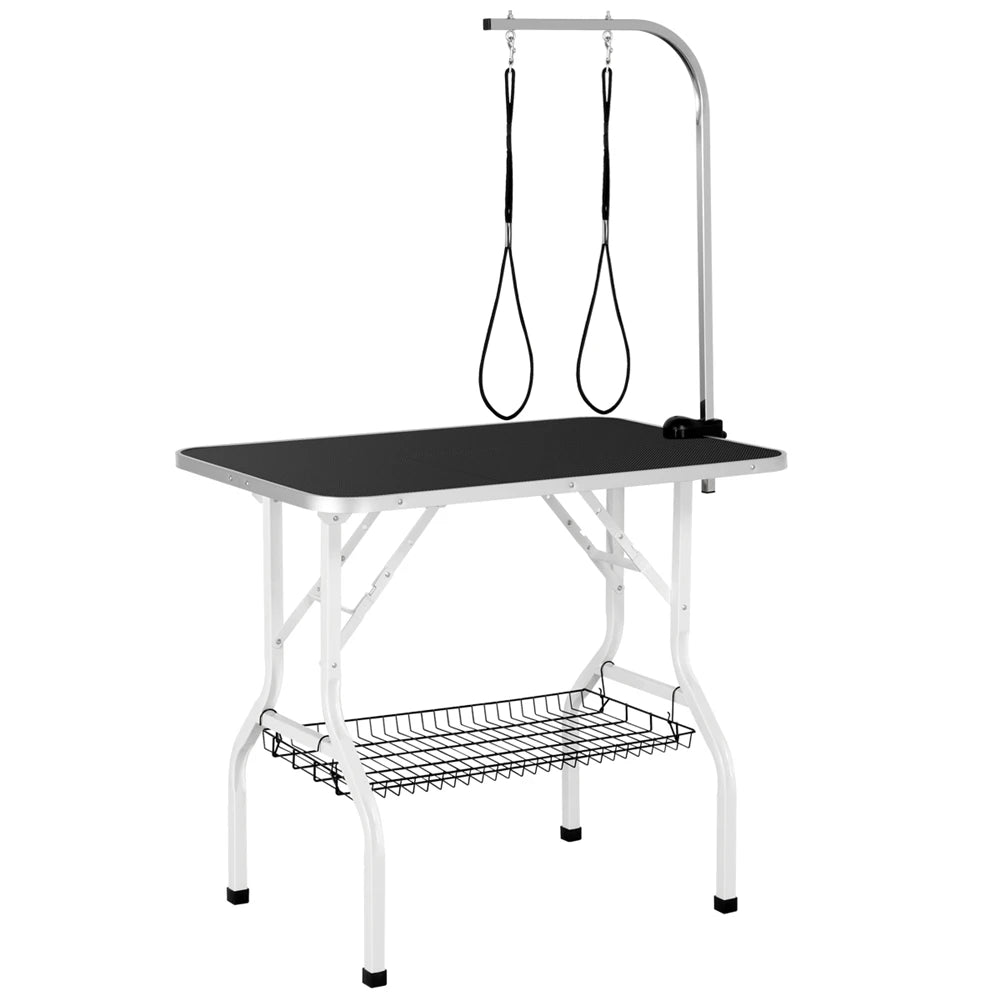 Costoffs Foldable Dog Grooming Table With Arm And Mesh Tray